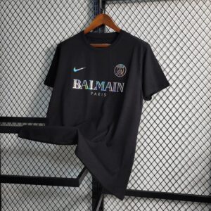 2023/2024 Paris Saint-Germain Black Balmain Shirt