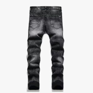 CABULE Punk Men's Jeans Ripped Patch